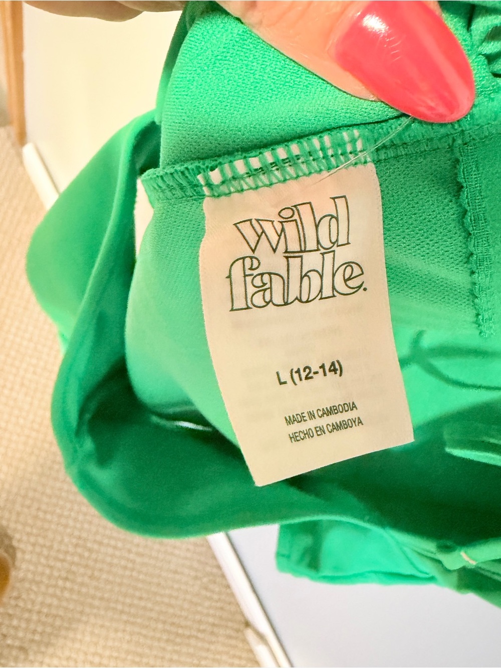 Wild Fable Green One Piece Swimsuit High Leg Cheeky Cut Size Large NWT - Picture 4 of 5